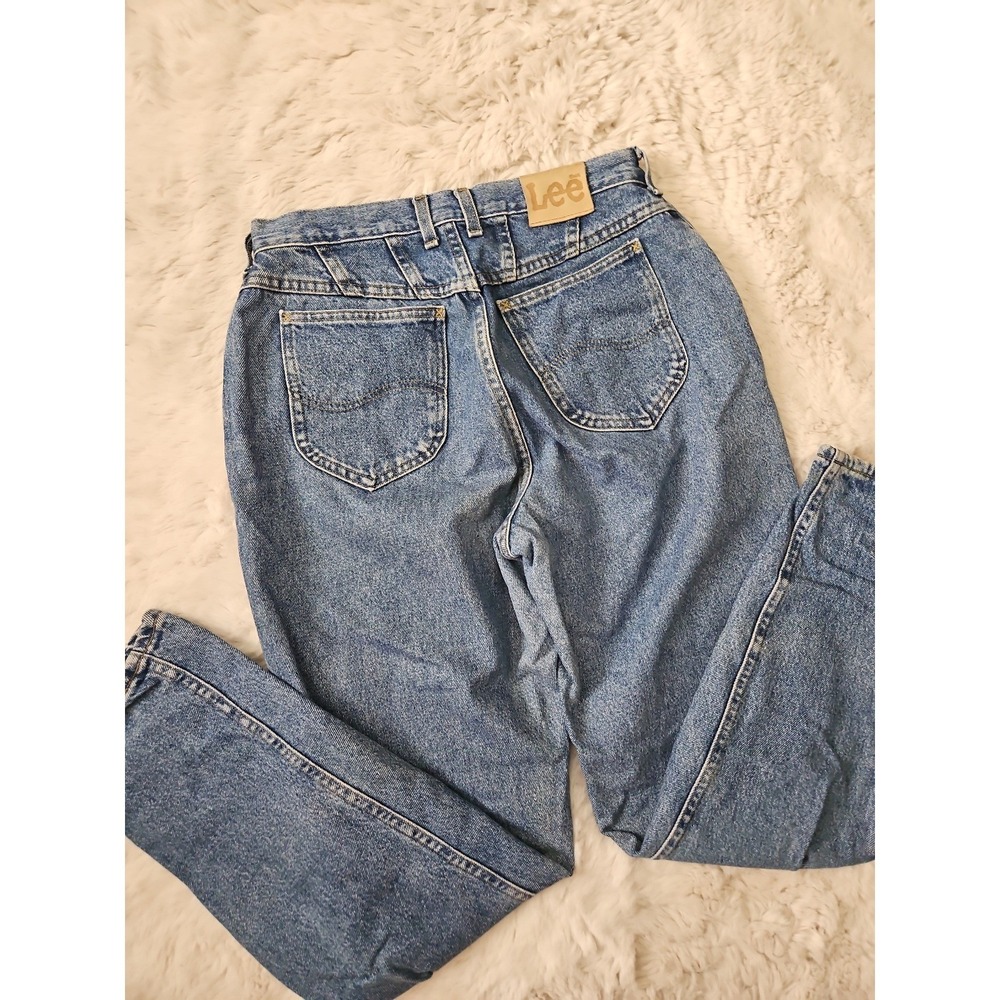 Vintage‎ Lee High Waisted Mom Jeans 12 Med Medium Wash Tapered Leg Denim
